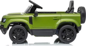Carro elétrico para Crianças 12V 4x4 Land Rover Defender Rodas de espuma EVA, Assento Couro ecológico, Controlo remoto Verde