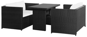 vidaXL Conjunto de sofás para jardim 11 pcs vime PE preto