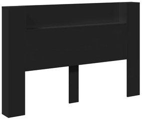Armário de cabeceira com luzes LED 160x16,5x103,5 cm preto