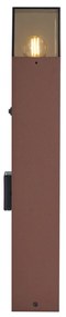 Balizador industrial para exterior castanho ferrugem com vidro fumado 50cm com sensor crepuscular - Denmark Industrial