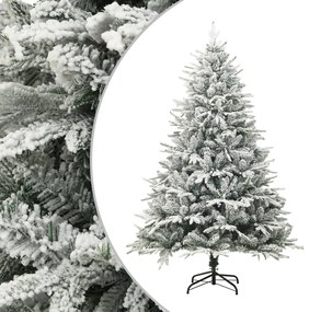 vidaXL Árvore de Natal artificial com neve 210 cm PVC e PE verde
