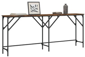 vidaXL Mesa consola 180x29x75 cm derivados de madeira carvalho fumado