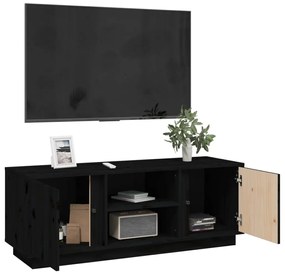 Móvel de TV 110x35x40,5 cm madeira de pinho maciça preto