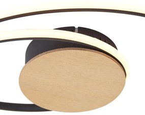 Plafon de design em madeira com LED regulável em 3 níveis - Rowan