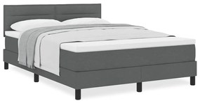 Cama Box Spring com Colchão Cinza Escuro 160x200 cm Tecido