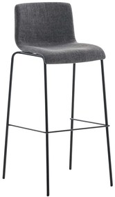 Conjunto de 2 bancos de bar Hoover em tecido e com estrutura preta 43 x 100 x 48 cm Cinzento