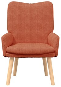 Poltrona Relaxante vidaXL Vermelha Laranja Tecido Cordonê