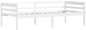 Estrutura de cama em pinho maciço 90x200 cm branco