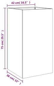 Vaso/floreira 42x38x75 cm aço preto