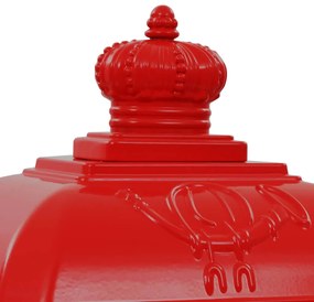 Caixa correio coluna vintage alumínio inoxidável vermelho
