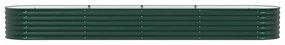 Cama Elevada de Jardim Verde vidaXL 400x80x44 cm em Aço Galvanizado