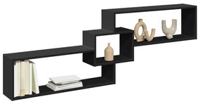 Armário de parede 158x18x53 cm derivados de madeira preto