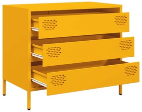 Aparador 68x39x58,5 cm aço laminado a frio amarelo mostarda