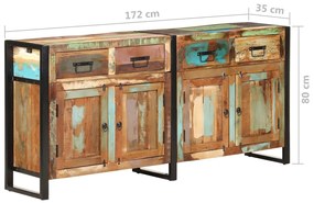 Aparador 172x35x80 cm madeira recuperada maciça