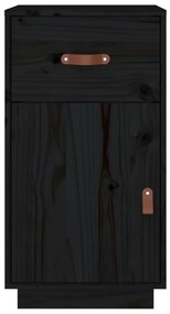 Armário de secretária 40x50x75 cm madeira de pinho maciça preto