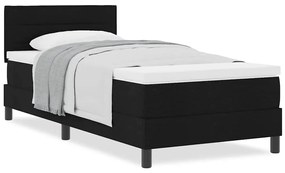 Cama Box Spring com Colchão Preta 90x200 cm Tecido