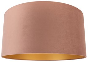 Abajur de Veludo Rosa 50/50/25 com Interior Dourado