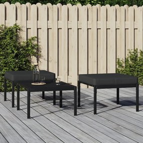 vidaXL Apoios de pés jardim c/ almofadões cinzento 2pcs 60x60x35cm aço