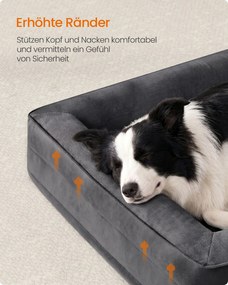 Cama ortopédica para cães com almofada, 104 x 69 x 17 cm cinzento ardósia