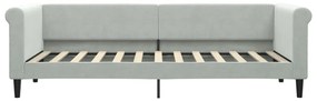 Sofá-cama 80x200 cm veludo cinzento-claro