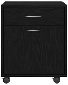 Armário em Rolling vidaXL Carvalho Preto 45x38x54 cm Madeira engenheir