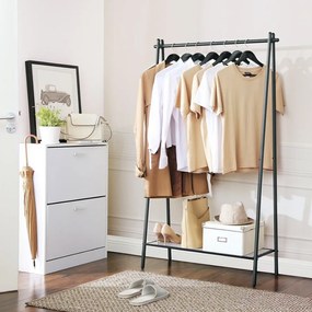Guarda roupa com barra para cabides 92,5 x 33,5 x 153 cm Preto