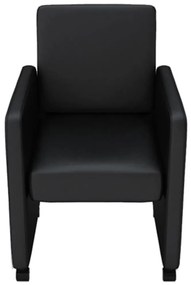 Cadeiras de jantar 4 pcs couro artificial preto
