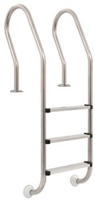 vidaXL Escada para piscina 3 degraus aço inoxidável 304 120 cm