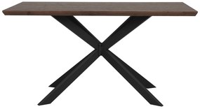 Mesa de jantar castanha escura e preta 140 x 80 cm SPECTRA Beliani