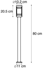 Candeeiro de exterior moderno preto 80 cm IP44 - brilho Industrial,Moderno