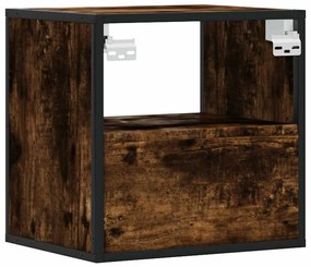 Mesa de cabeceira de parede 40x31x39,5 cm carvalho fumado