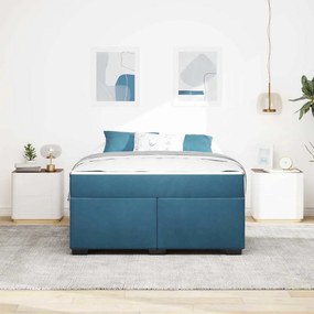 Estrutura da Cama Outros Azul escuro 160 x 200 cm Veludo
