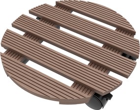 Conjunto de 4 suportes redondos de Ø30 cm para plantas - suporte para plantas com rodas, para interior e exterior
