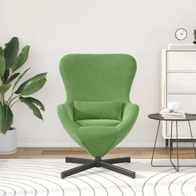 Poltrona Egg VidaXL Verde Claro Veludo