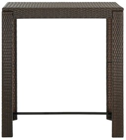Mesa de bar para jardim 100x60,5x110,5 cm vime PE castanho