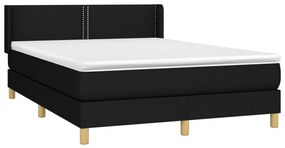 Cama com molas/colchão 140x200 cm tecido preto