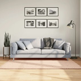 vidaXL Tapete pelo curto macio e lavável HUARTE 120x170 cm rosa-pálido