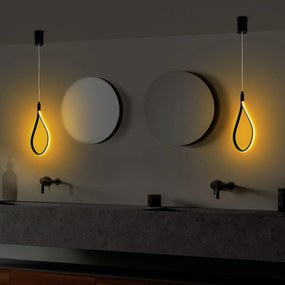 Candeeiro Suspenso Damla – Preto – 23x50-100x10 cm