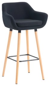 Banco de bar Grant em tecido e com estrutura de Cor Natural 55 x 99 x 46 cm Preto
