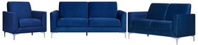 Conjunto de sofás com 6 lugares em veludo azul marinho FENES Beliani