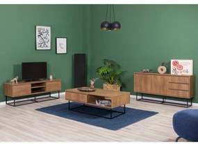 Conjunto de Mobiliário de Sala Laxus – Nogueira/Preto – 90x39x40 cm