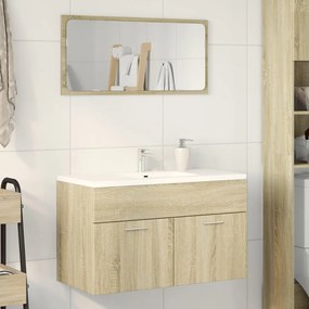 vidaXL Armário de lavatório 80x38,5x46cm contraplacado carvalho sonoma