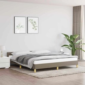 Cama sem colchão 160x200 cm tecido castanho-acinzentado