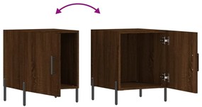Mesa cabeceira 2pcs 40x40x50cm deriv. madeira carvalho castanho