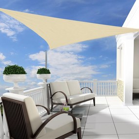 Toldo Vela 3x3x3m Triângulo Cor Areia Guarda-sol Parasol Terraço Jardim Camping