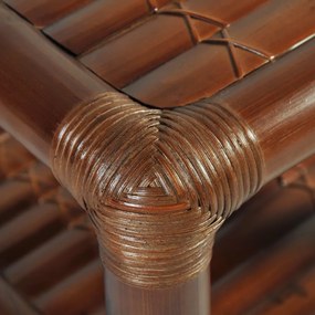 Mesa de cabeceira 40x40x40 cm em bambu castanho escuro