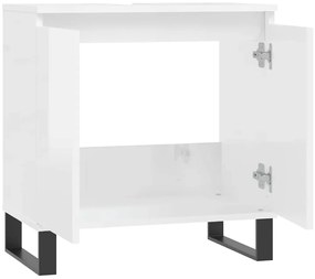Armário casa banho 58x33x60 cm deriv. madeira branco brilhante