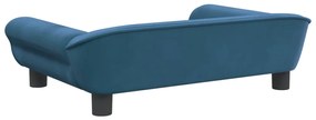 Cama para cães 70x48x22 cm veludo azul