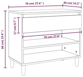 Sapateira Juana - Com 1 Gaveta e 2 Prateleiras - Cor Castanho - 70x36x