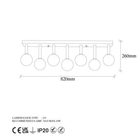 Candeeiro de Teto Even – Preto e Creme – 82 x 10 x 26 cm